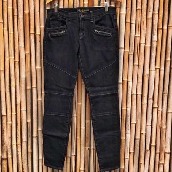 Lucky Brand Denim - LUCKY BRAND Black Skinny Zipper Moto Jeans 6/28